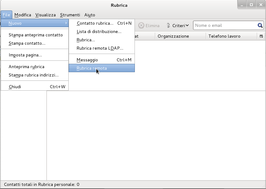 Creiamo una nuova rubrica remota Creiamo una nuova rubrica remota