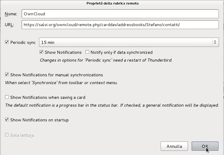 Confermiamo le opzioni della rubrica remota Confermiamo le opzioni della rubrica remota