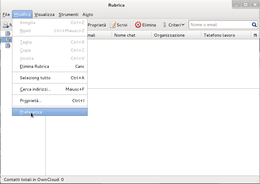 Andiamo alle preferenze globali della rubrica Andiamo alle preferenze globali della rubrica