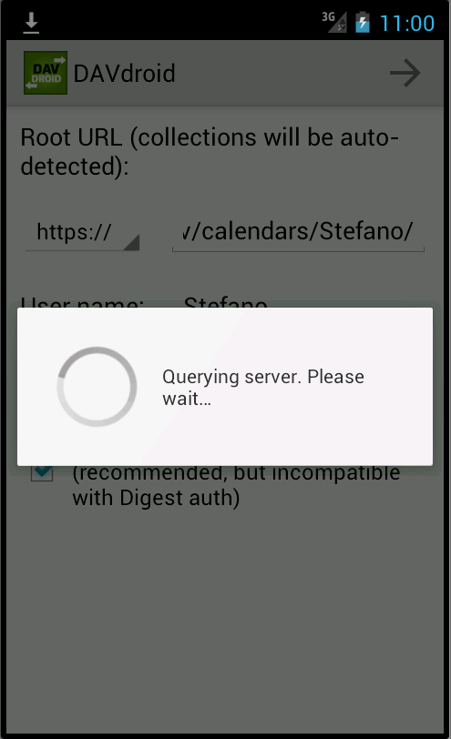 Controllo connessione ad OwnCloud Controllo connessione ad OwnCloud