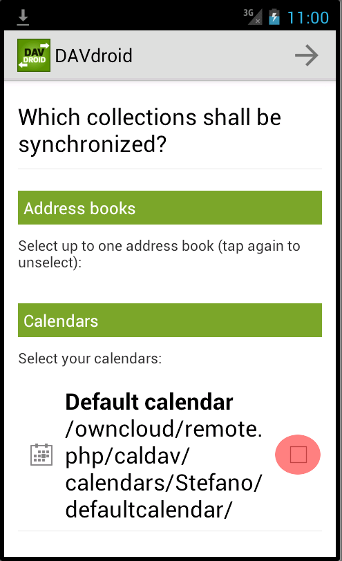 Selezioniamo il primo calendario Selezioniamo il primo calendario