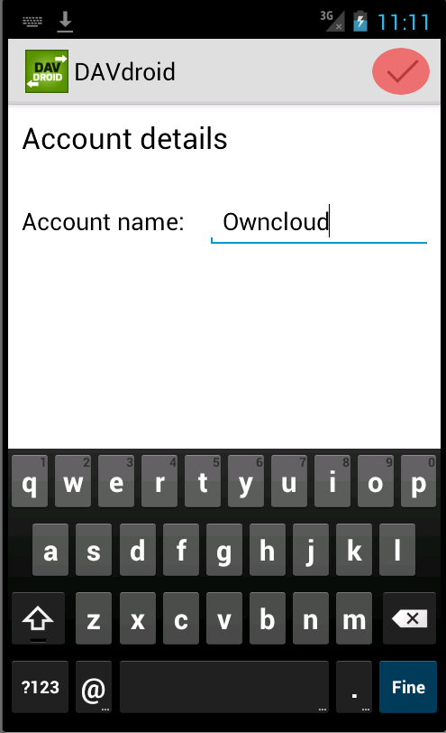Compiliamo nome account e facciamo TAP sul segno di spunta Compiliamo nome account e facciamo TAP sul segno di spunta