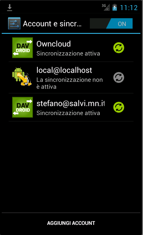 Elenco account con i due nuovo account creati Elenco account con i due nuovo account creati