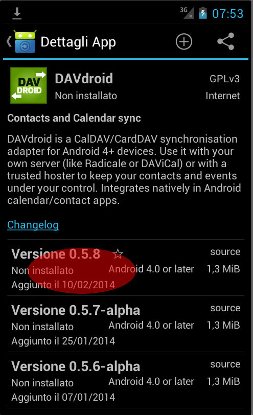 TAP sulla versione piu' recente TAP sulla versione piu' recente