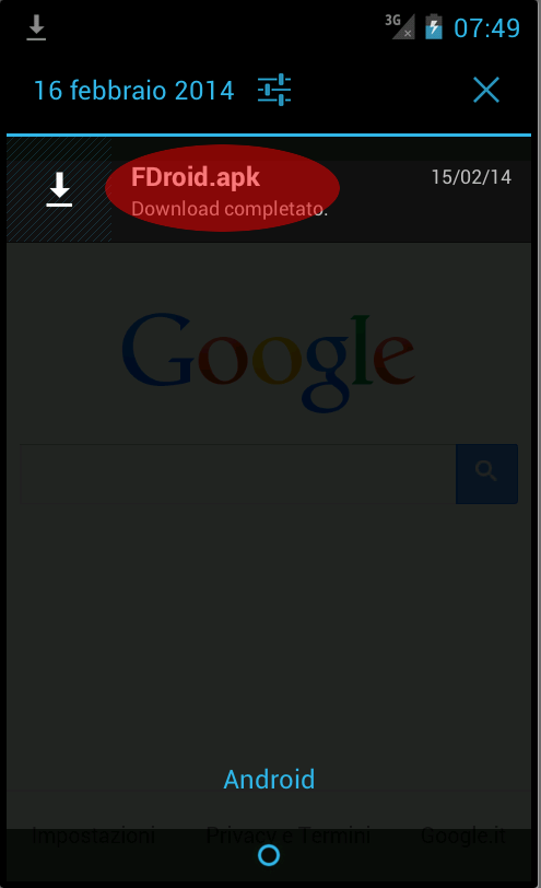 Tap sul file scaricato Tap sul file scaricato