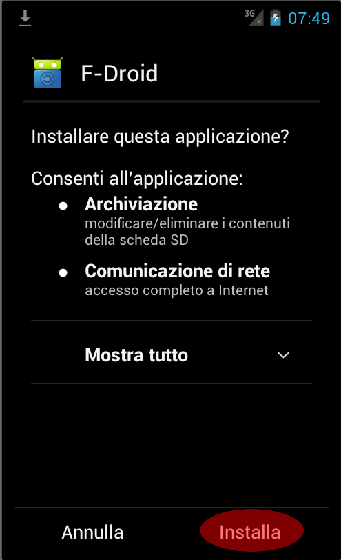 Tap su Installa Tap su Installa