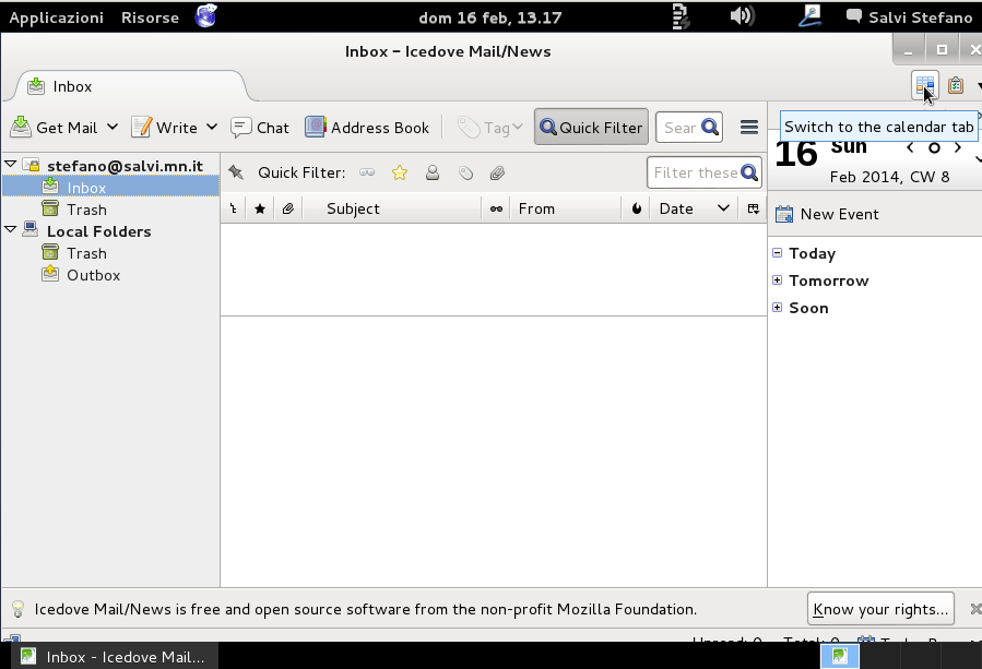 Apriamo il pannello del calendario Apriamo il pannello del calendario