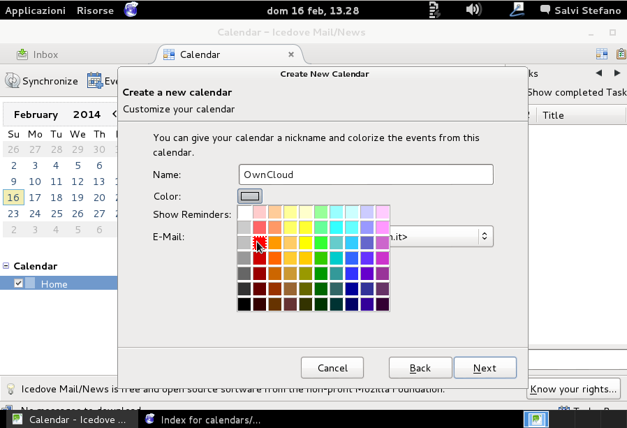 Selezioniamo un nome ed un colore Selezioniamo un nome ed un colore