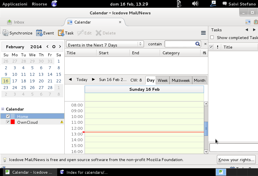 Calendario creato ma non aggiornato Calendario creato ma non aggiornato