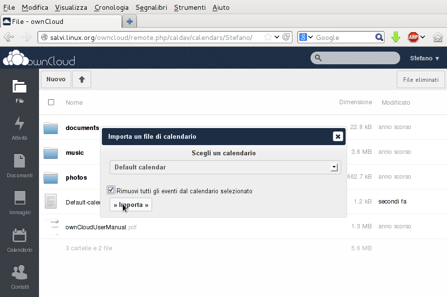 Importiamo il calendario Importiamo il calendario