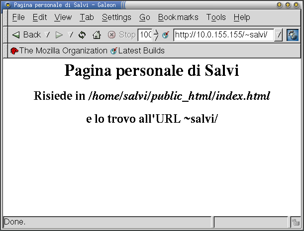 PAGINA PERSONALE dell'utente Salvi