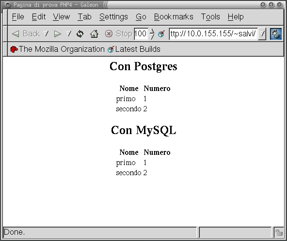 otteniamo questa pagina nel browser