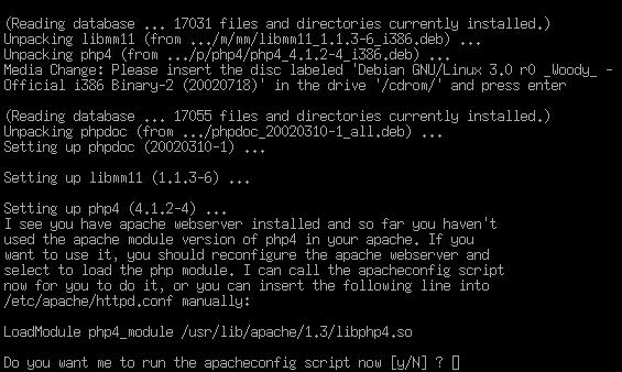 accettiamo con A CAPO di non eseguire apacheconfig