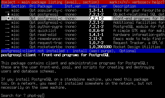 ricerco POSTGRES con / e poi con A CAPO