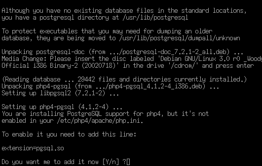 accettiamo con A CAPO di aggiungere il modulo per Postgres a PHP