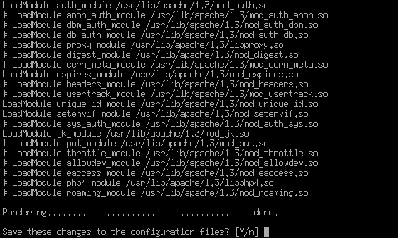 accettiamo con A CAPO di non eseguire apacheconfig