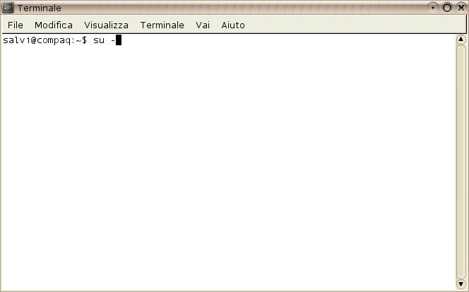 GNOME terminal - comando su -